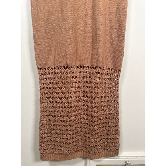 525 America Tori Sleeveless Knit Cotton Midi Dress Womens Size S Brown Airy - Picture 4 of 8